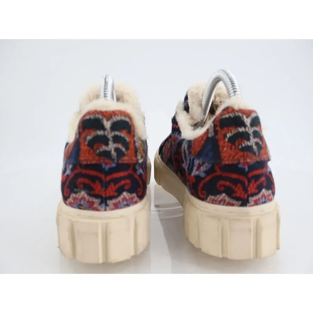 Farm Rio Ainika Floral Platform Sneaker Size 8.5 Blue Fabric Lace Up Shoes